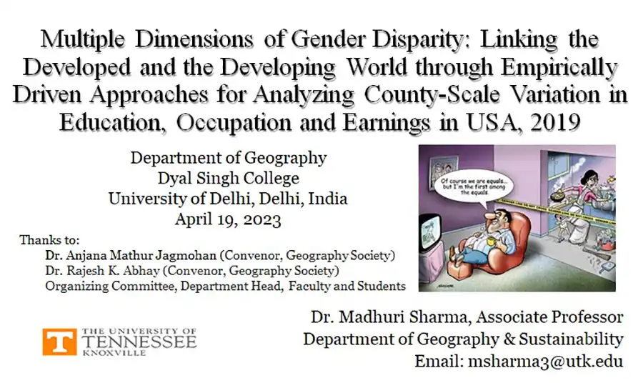 A flyer for Dimensions of Gender Disparity