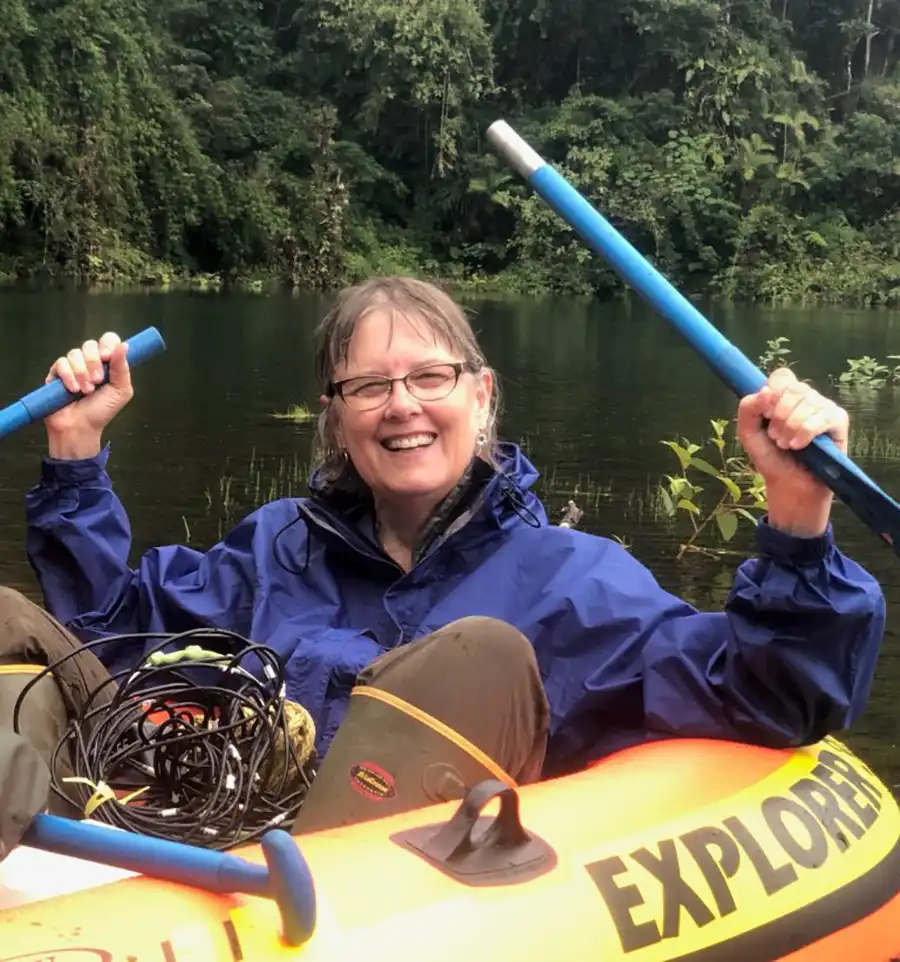 Sally Horn exploring a lake in Costa Rica