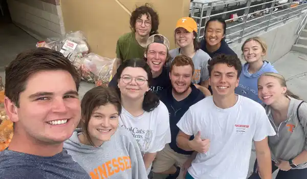 UTAGS students clean up a stadium