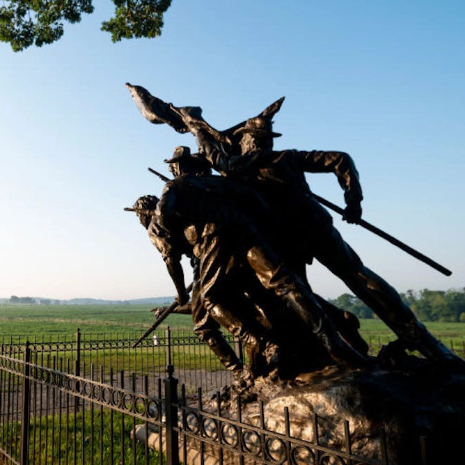 The North Carolina memorial stands in Gettysburg National Military Park on Aug. 10, 2020. Bill Clark/CQ-Roll Call, Inc via Getty Images